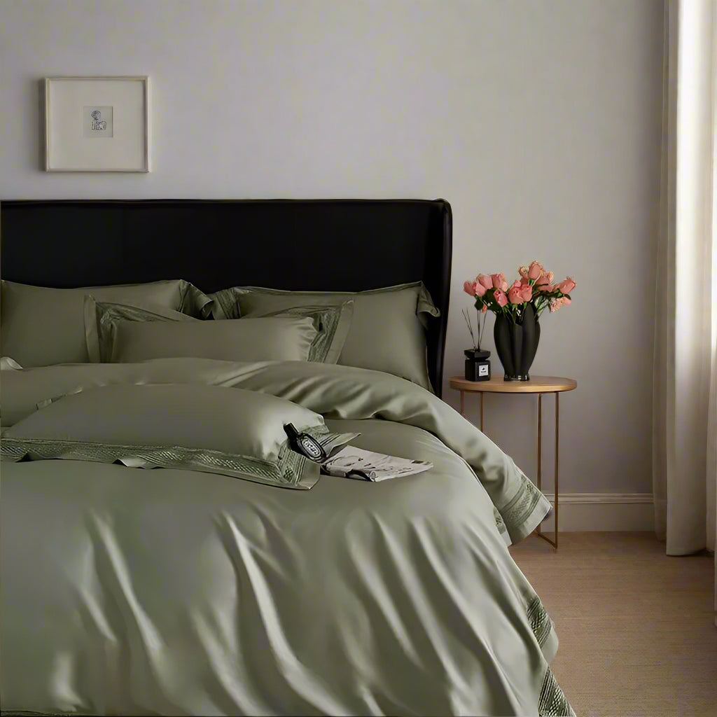 Eucalyptus Lyocell Cooling Bamboo Fiber Bedding Set - Green