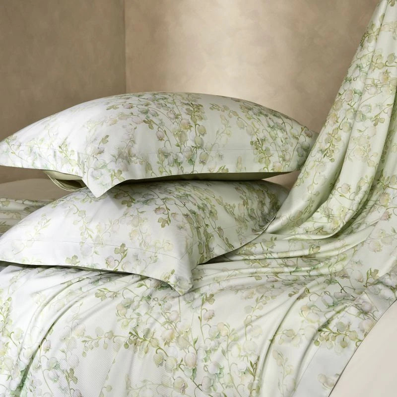 400TC Bohemian green floral Lyocell Bedspread and pillowcases set