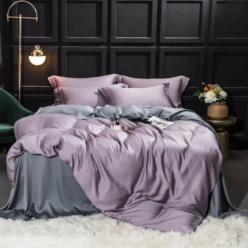 600TC Solid Color 100% Bamboo Fiber Bedding Set