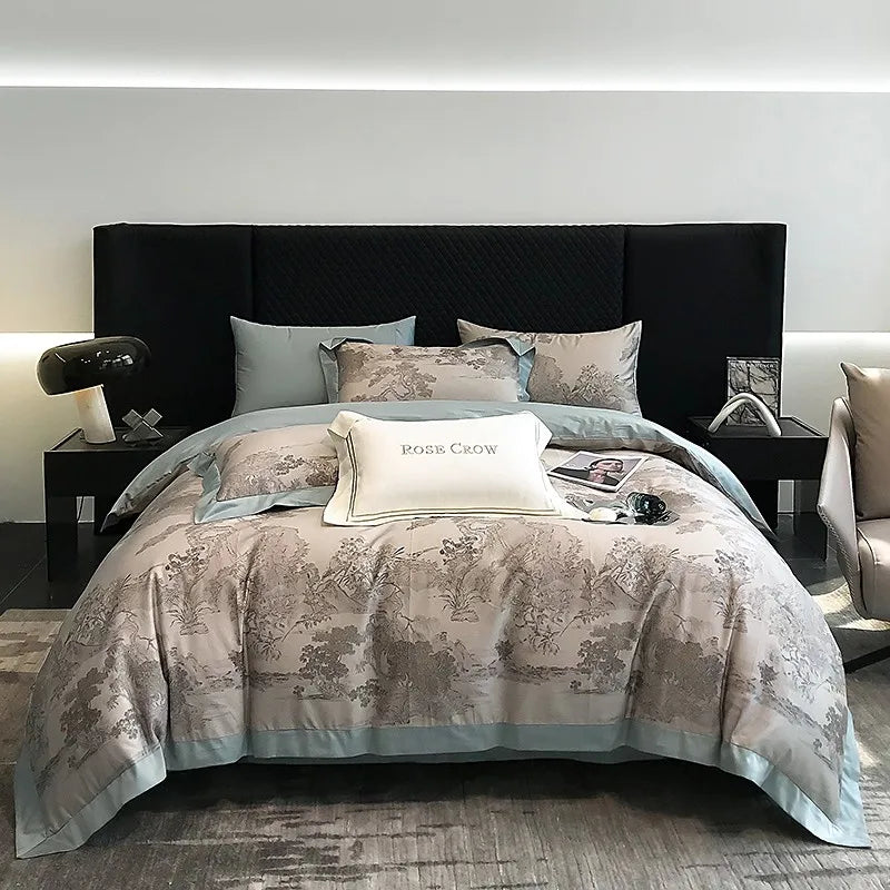 Best luxury bedding brands Egyptian Cotton Jungle Print Bedding Set 4Pcs - Brown