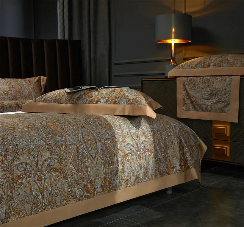 Best luxury bedding brands Egyptian Cotton Vintage 4Pcs Bedding Set - Beige