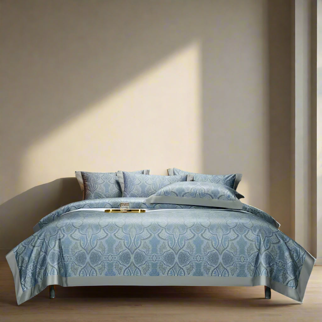 Best luxury bedding brands Egyptian Cotton Vintage 4Pcs Bedding Set - Light Blue