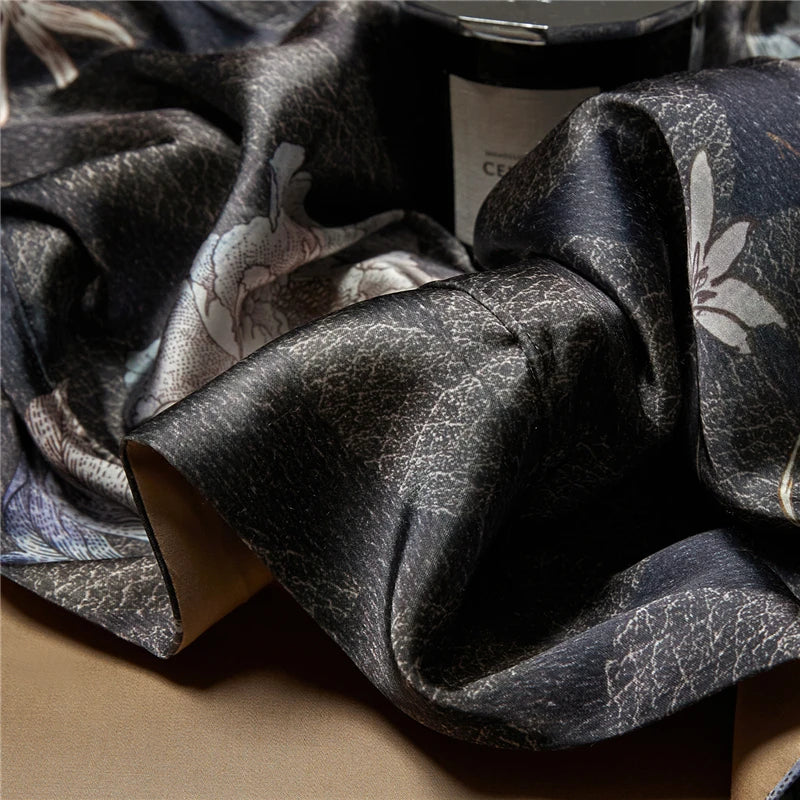 Black duvet cover digital print bedding set at the happy ladies