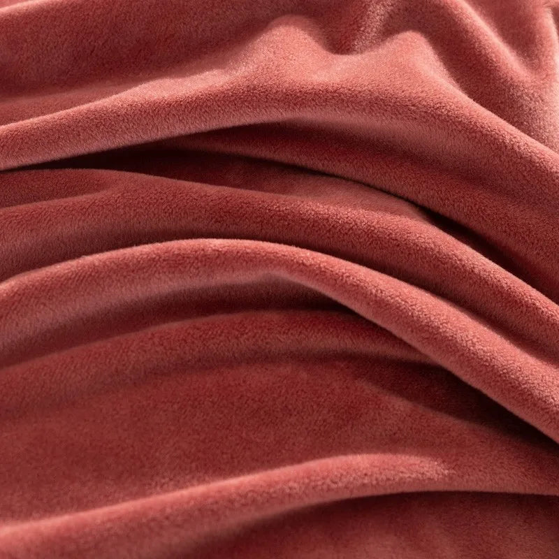 Blood Red 500TC Reversible Fluffy Microfiber velvet bedding set includes Duvet Cover, Sheets in flat and fitted options and Pillowcases in King Queen and Double Bed sizes