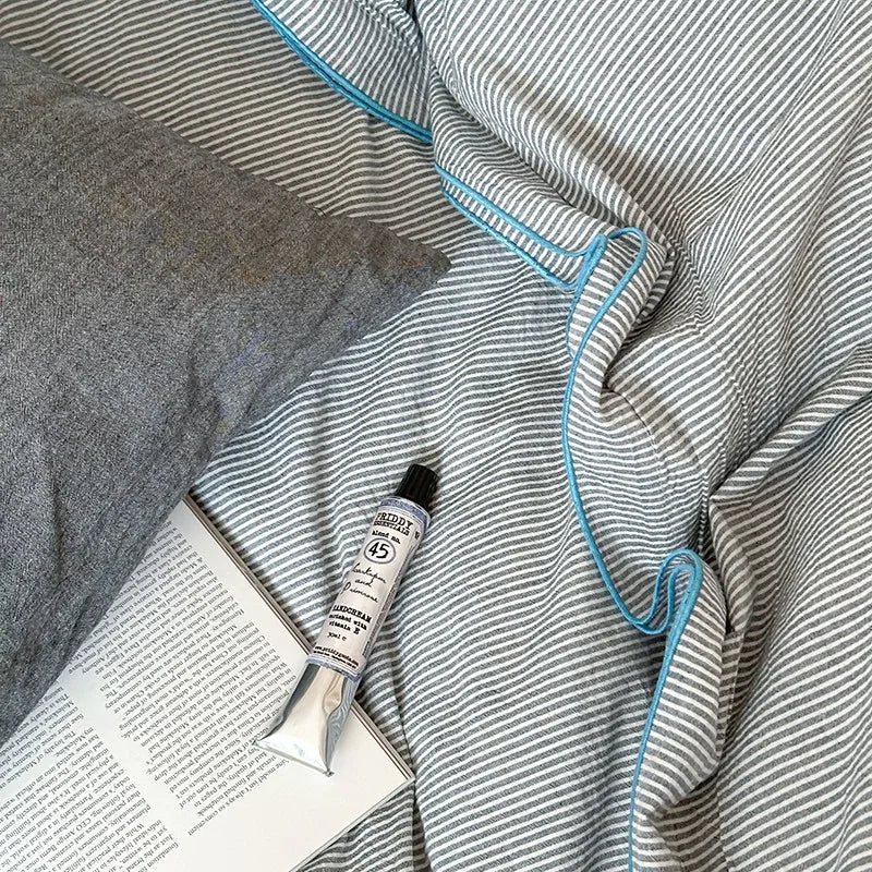 Cotton grey colored bedding set at The Happy Ladies