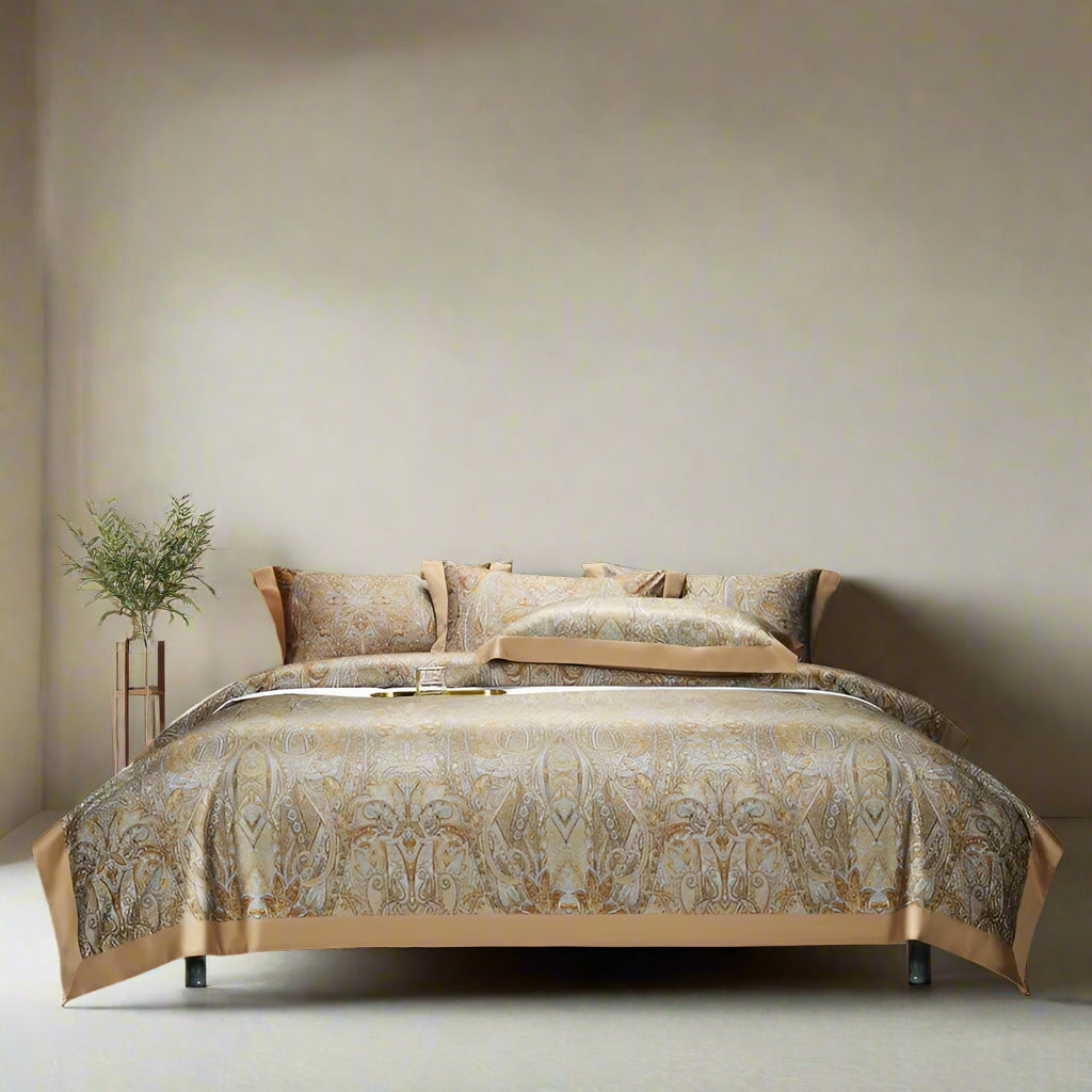 Egyptian Cotton Vintage 4Pcs Bedding Set - Beige