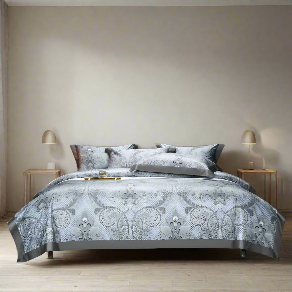 Egyptian Cotton Vintage 4Pcs Bedding Set - Grey