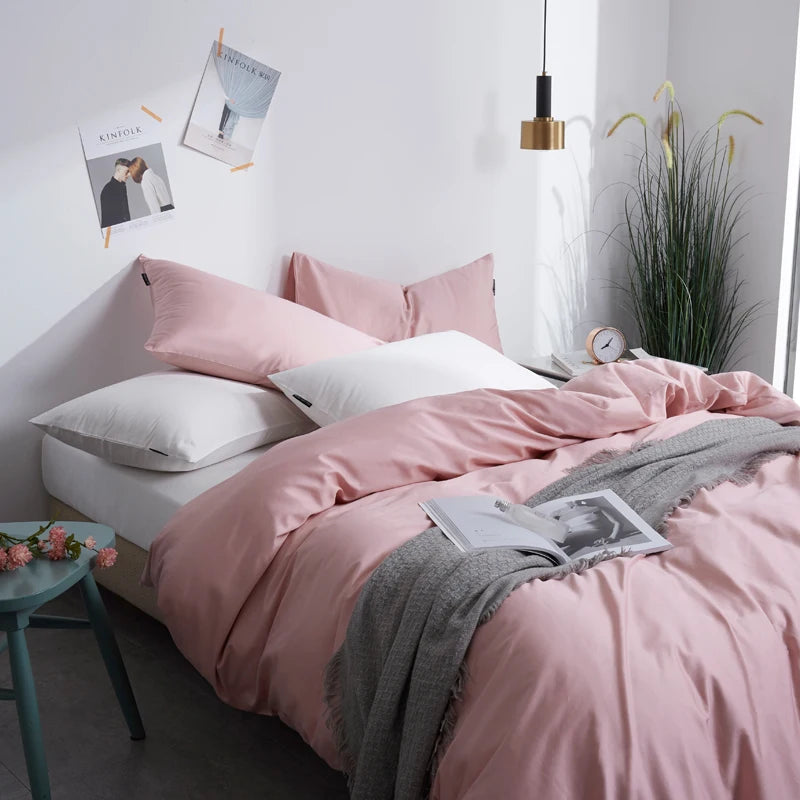 King & Queen size designer bedding Silky Soft Pure Egyptian Cotton Bedding Set - Pink