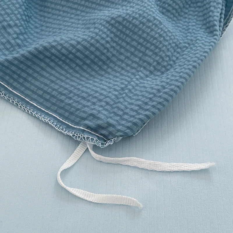 Luxury bedding Seersucker 3-Piece Duvet Cover Set – Microfiber - Ocean Blue