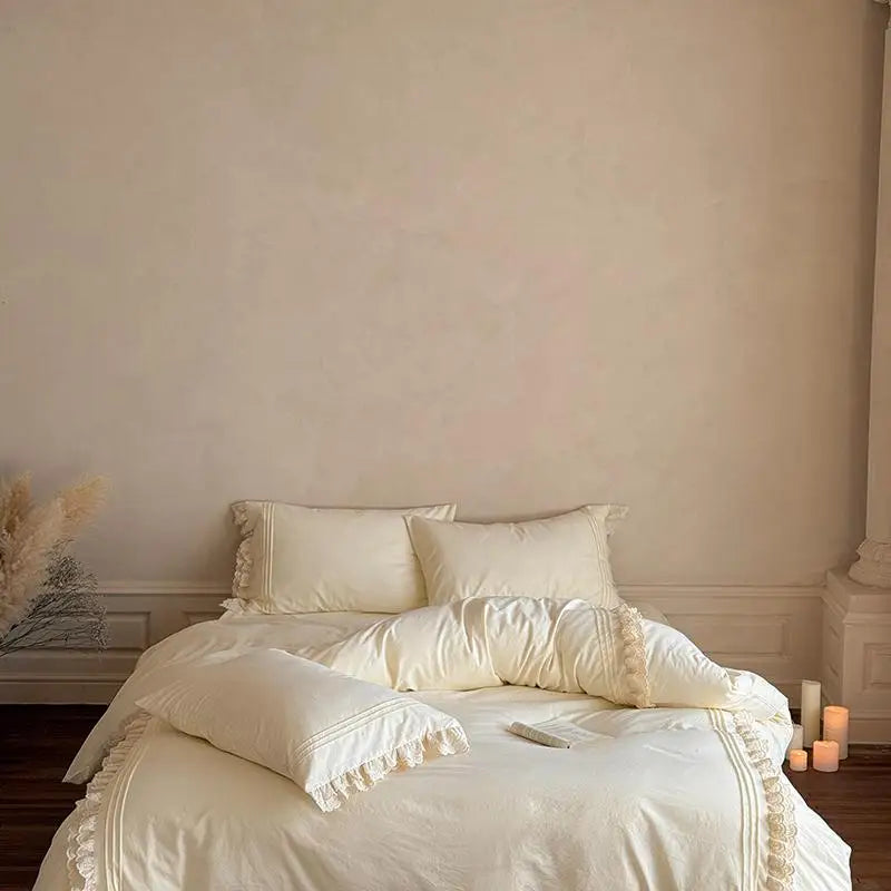 Off White bedding set with duvet cover from The Happy Ladies