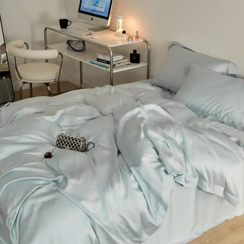 Premium Eucalyptus Lyocell Bed Sheet Set - Ice Blue