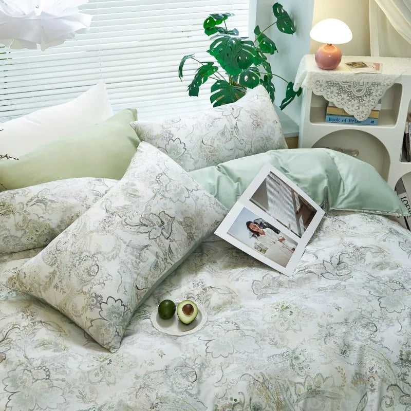  Ultra Soft Cotton-Rich Floral Printed Luxury Bedding Set