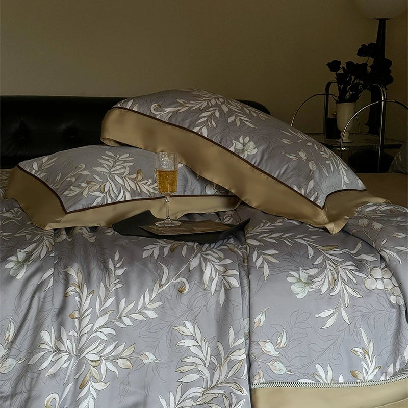 600TC Eucalyptus Bamboo Cooling 4Pcs Bedding Set - Dark Gray