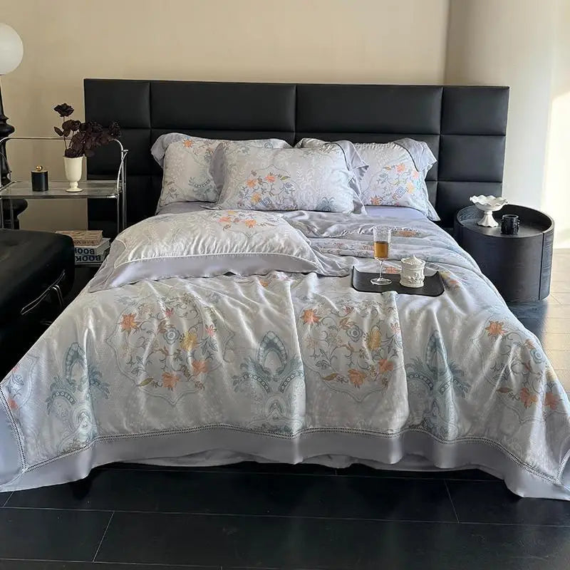 600TC Eucalyptus Bamboo Cooling 4Pcs Bedding Set - Lilac