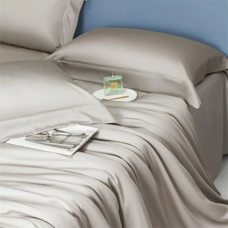 Solid Color 600TC Eucalyptus Lyocell Bedding Set - Gray
