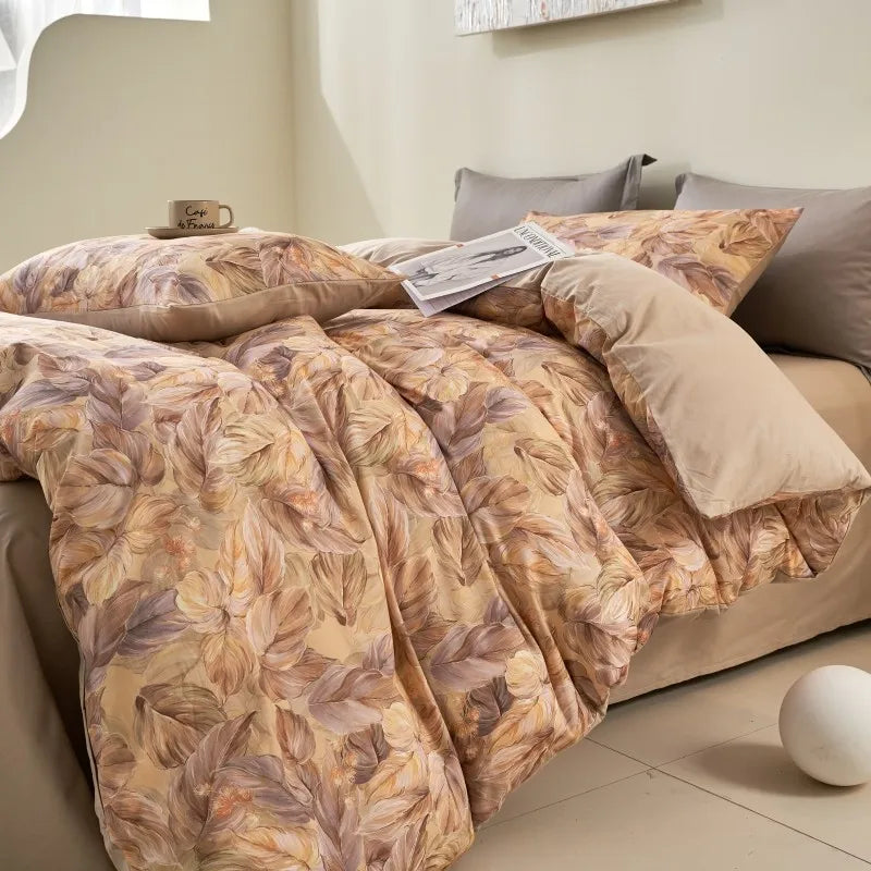  Ultra Soft Cotton-Rich Floral Printed Luxury Bedding Set