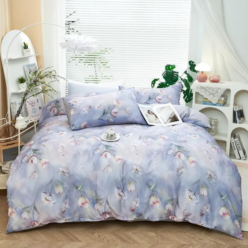  Ultra Soft Cotton-Rich Floral Printed Luxury Bedding Set