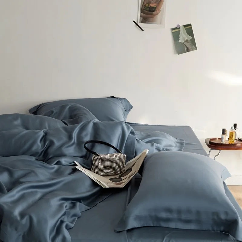 Premium Eucalyptus Lyocell Bed Sheet Set - Blue