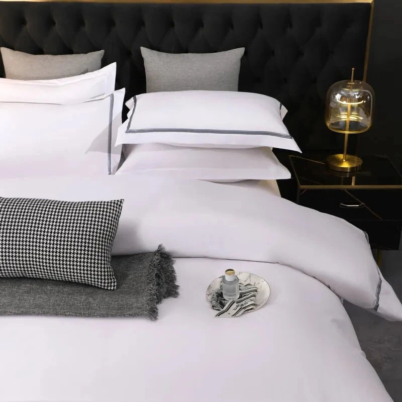 White Brushed Soft 800TC Hotel Bedding Set 4Pcs