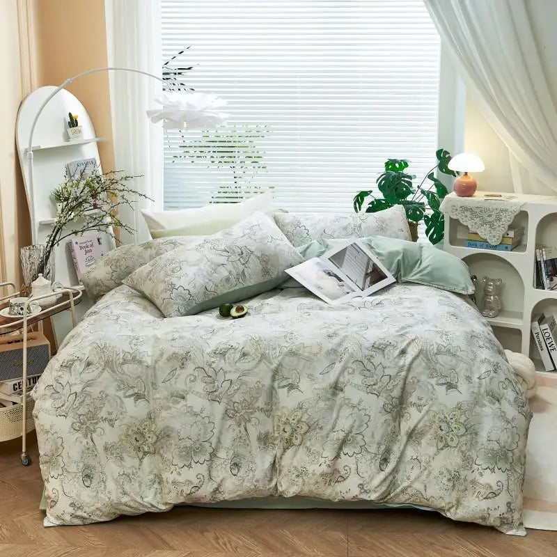  Ultra Soft Cotton-Rich Floral Printed Luxury Bedding Set