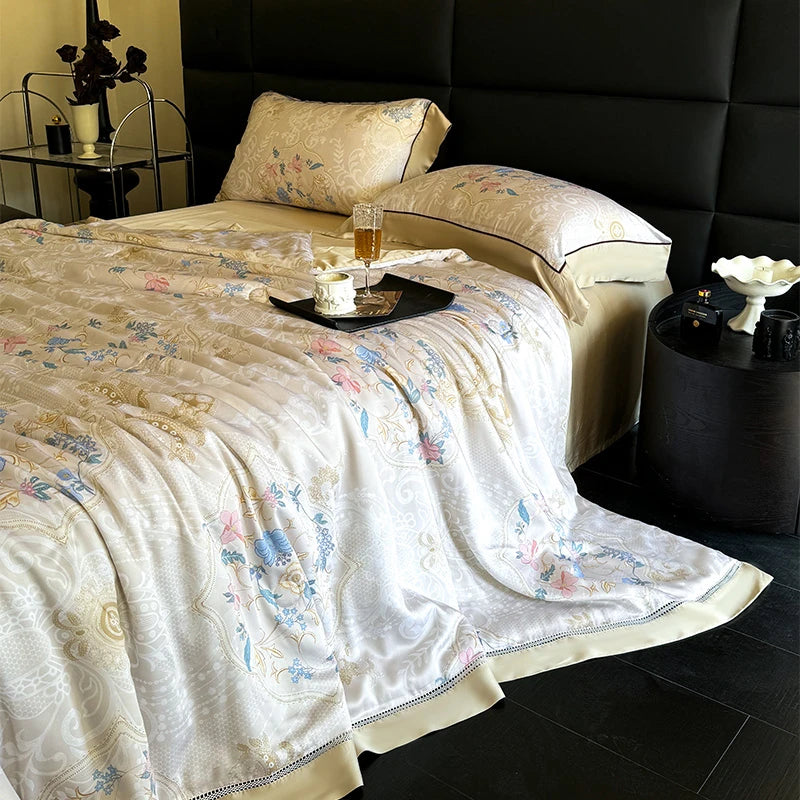 600TC Eucalyptus Bamboo Cooling 4Pcs Bedding Set - Beige