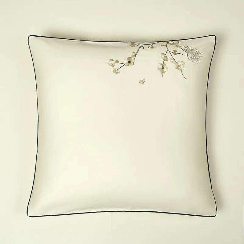 600TC Egyptian Cotton Embroidered Patchwork Bedding Set - Gray