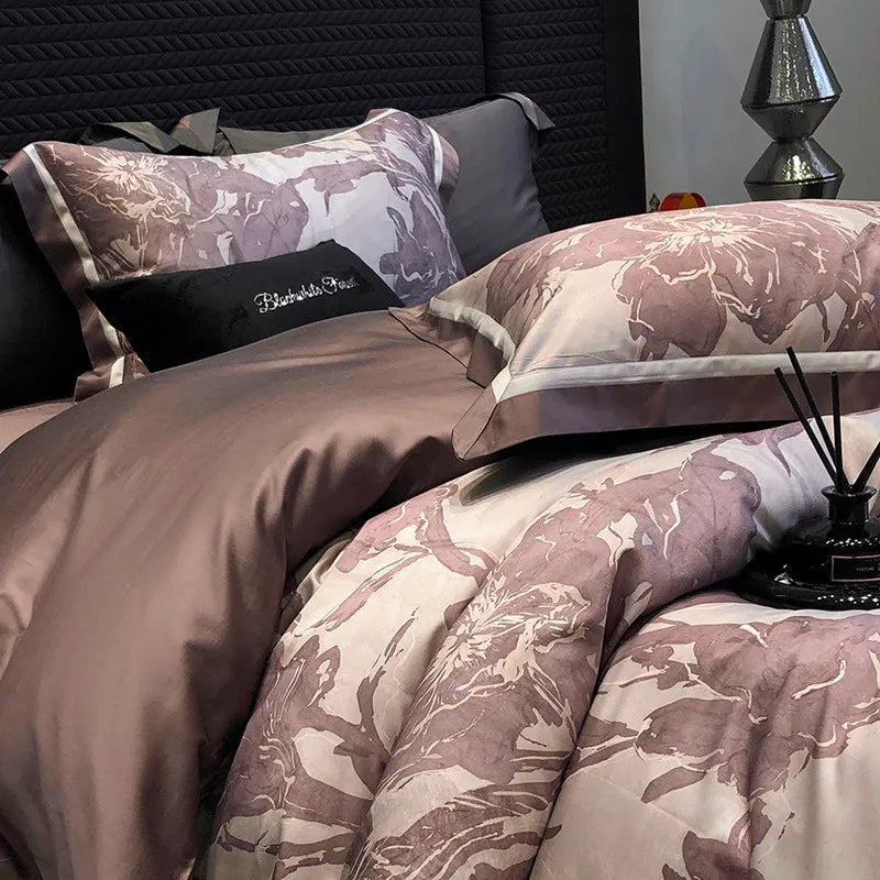 600TC Cooling Bamboo Lyocell Silky Duvet Set - Pink