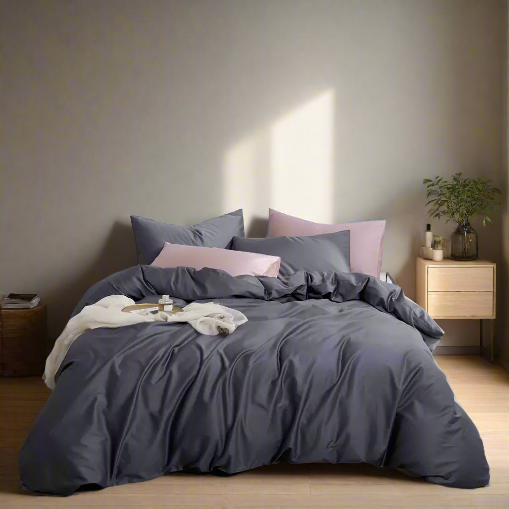 Silky Soft Pure Egyptian Cotton Bedding Set - Gray