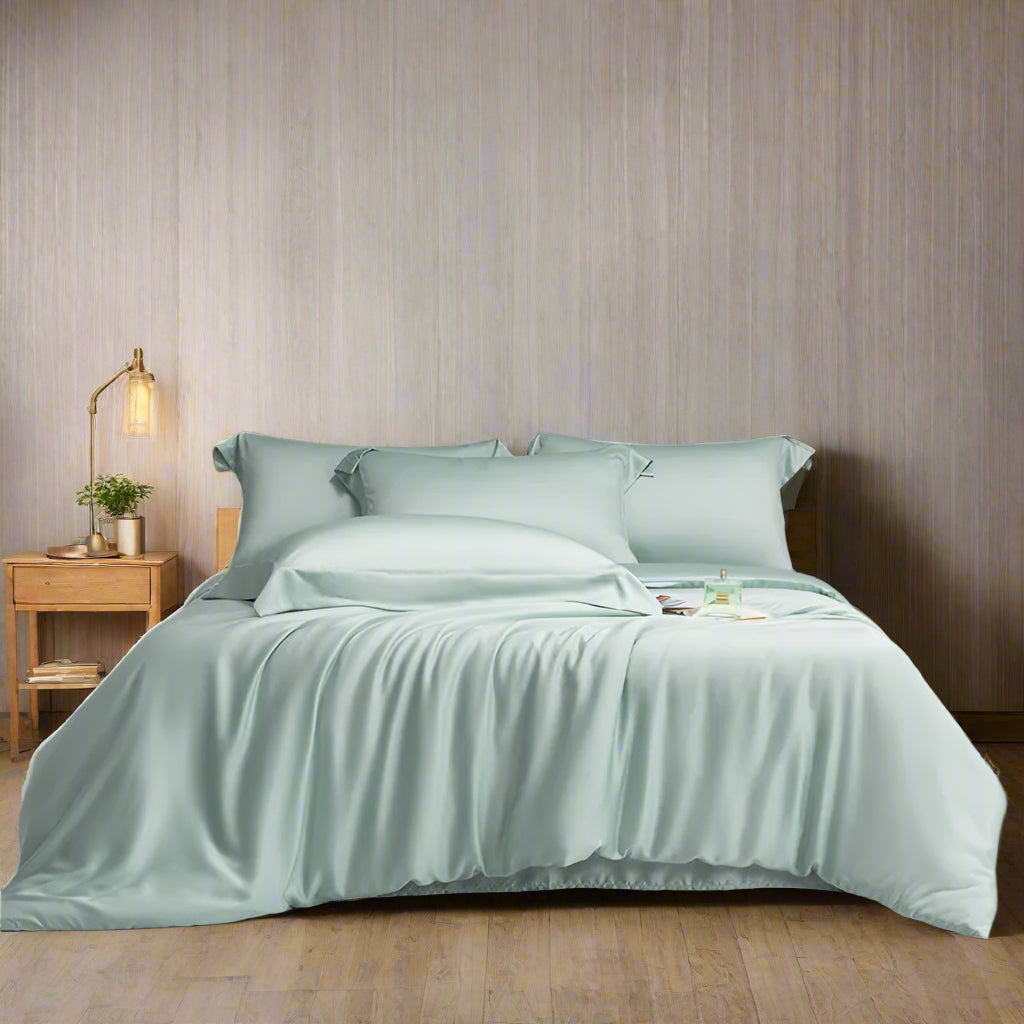 Solid Color 600TC Eucalyptus Lyocell Bedding Set - Blue