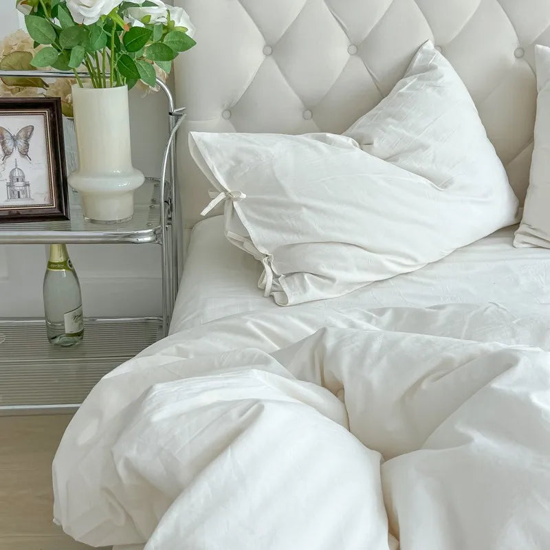 designer bedding 400TC Cotton Natural White Duvet Cover Set