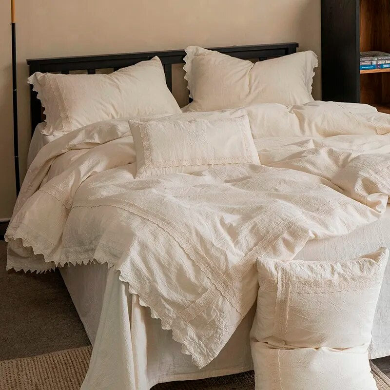 designer bedding 600TC Linen Blend Bedding Set – Vintage Chic Style