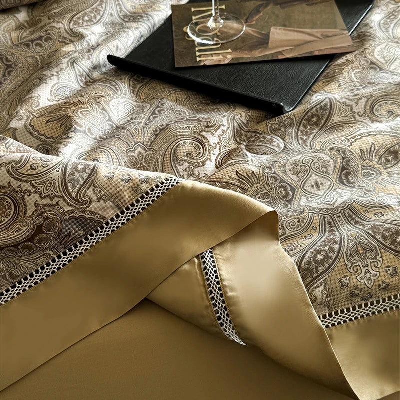 designer bedding Breathable & Soft 600TC Eucalyptus Lyocell Bedding Set - Gold