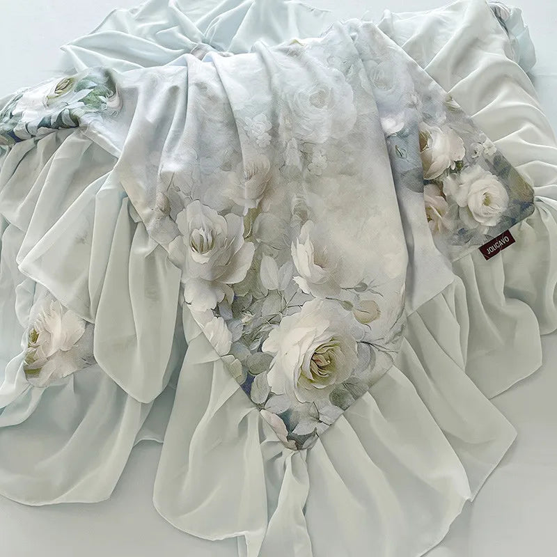 designer bedding French Romantic 600TC Cotton Floral Bedding Set - Blue