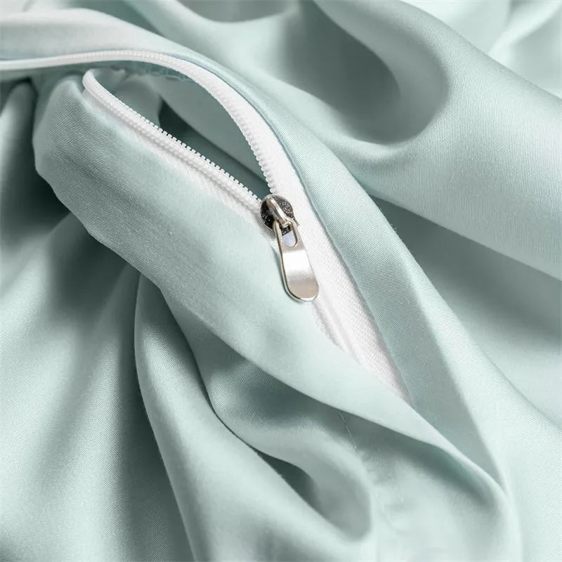 designer bedding Solid Color 600TC Eucalyptus Lyocell Bedding Set - Blue