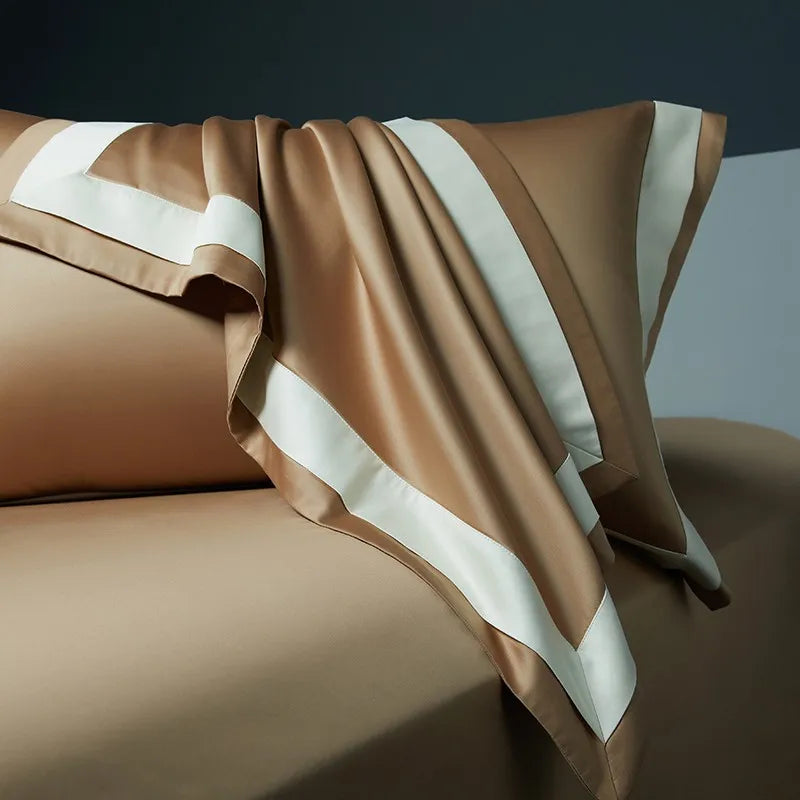 luxury Egyptian Cotton 4PCS Bedding Set - Brown