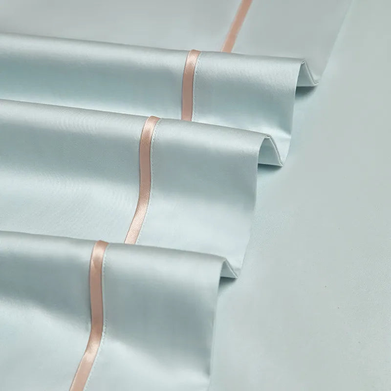 luxury bed sheets Egyptian Cotton Embroidered Patchwork Bedding Set - Blue