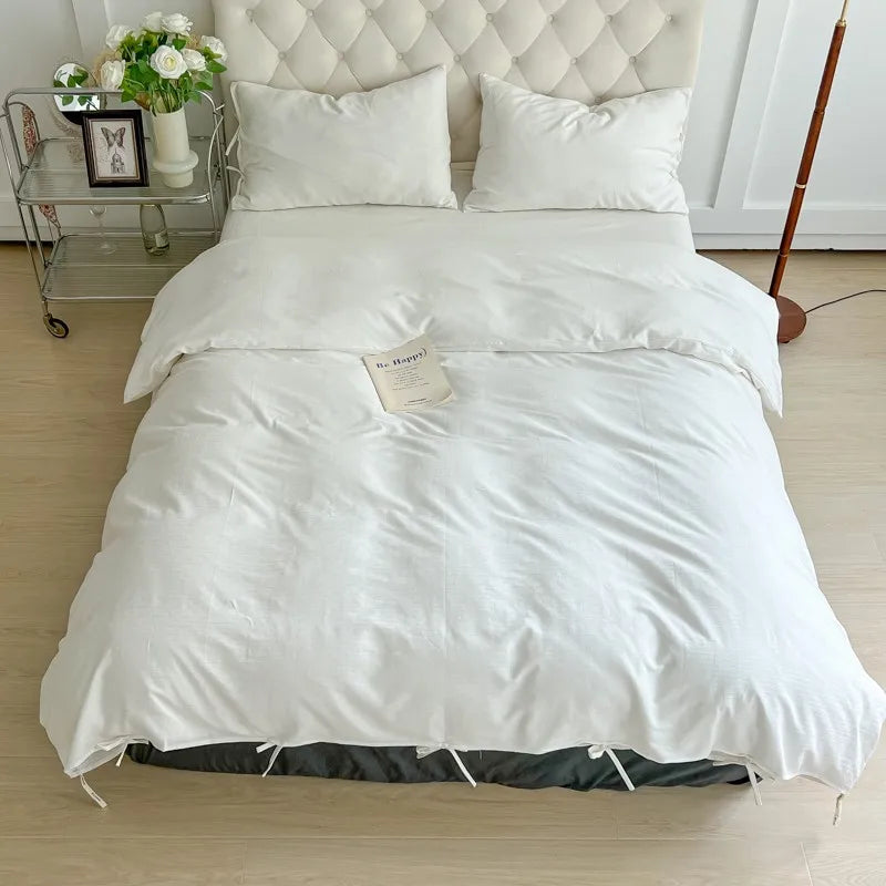 luxury bedding 400TC Cotton Natural White Duvet Cover Set