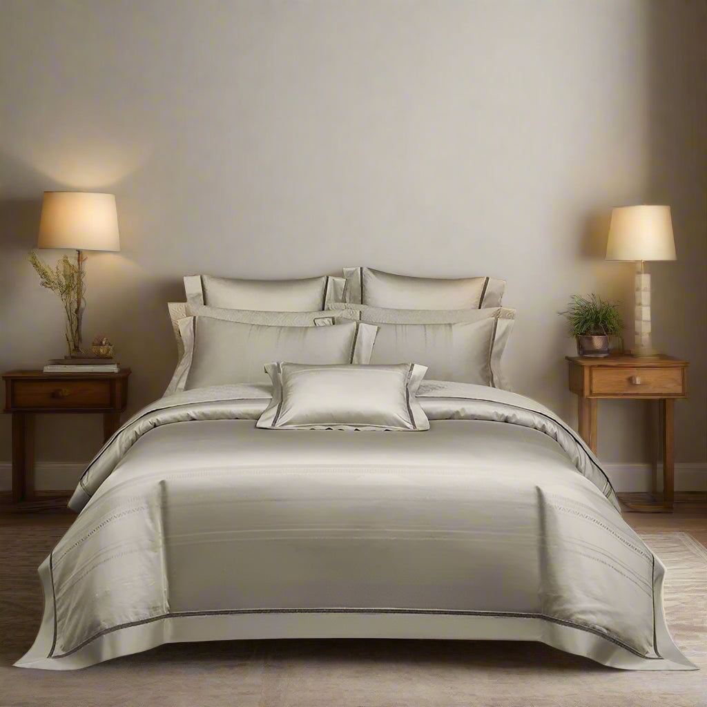 luxury bedding Egyptian Cotton Jacquard Wave Bedding Set - Gray
