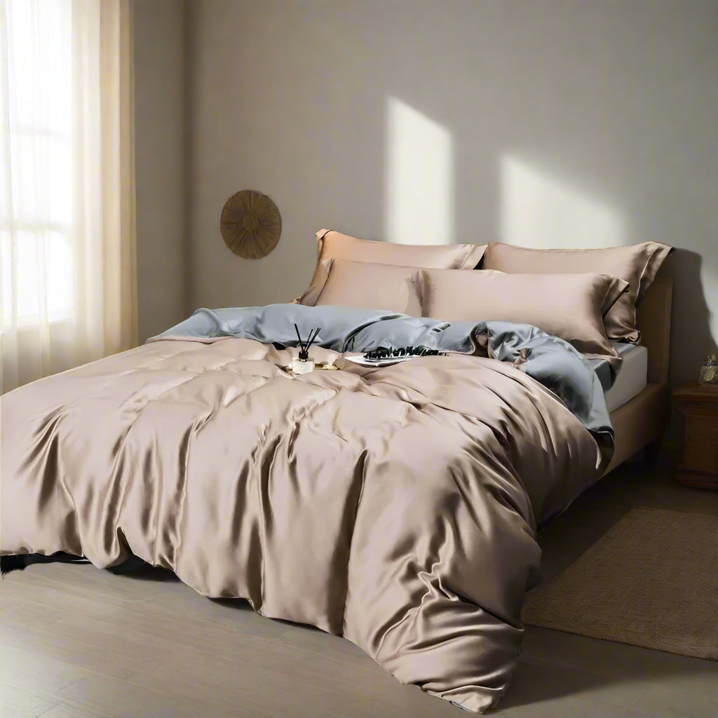 luxury bedding Solid Color 100% Bamboo Fiber Bedding Set - Beige