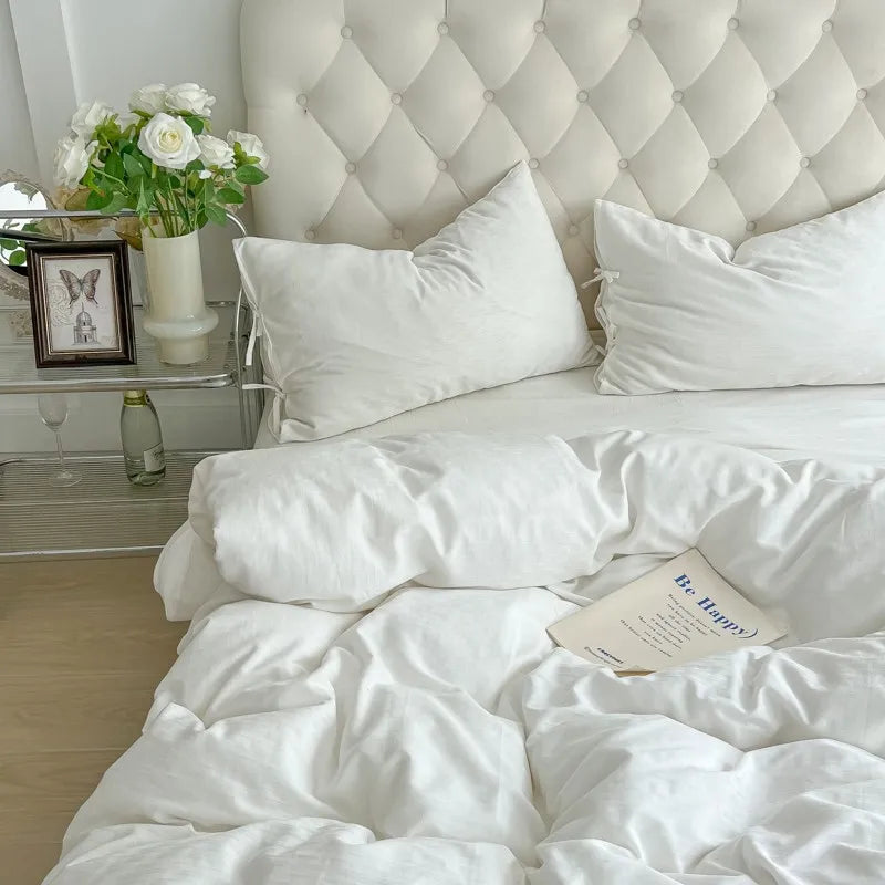 luxury bedding sets 400TC Cotton Natural White Duvet Cover Set