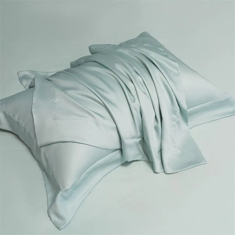 luxury pillowcases Solid Color 600TC Eucalyptus Lyocell Bedding Set - Blue