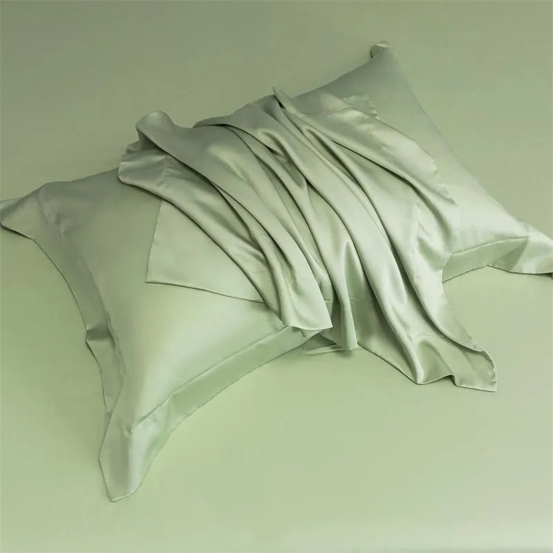 luxury pillowcases Solid Color 600TC Eucalyptus Lyocell Bedding Set - Green