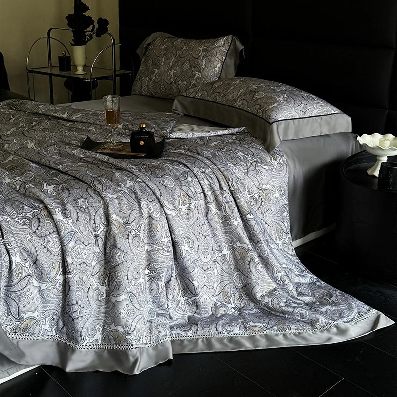 luxury sheets Breathable & Soft 600TC Eucalyptus Lyocell Bedding Set - Dark Gray