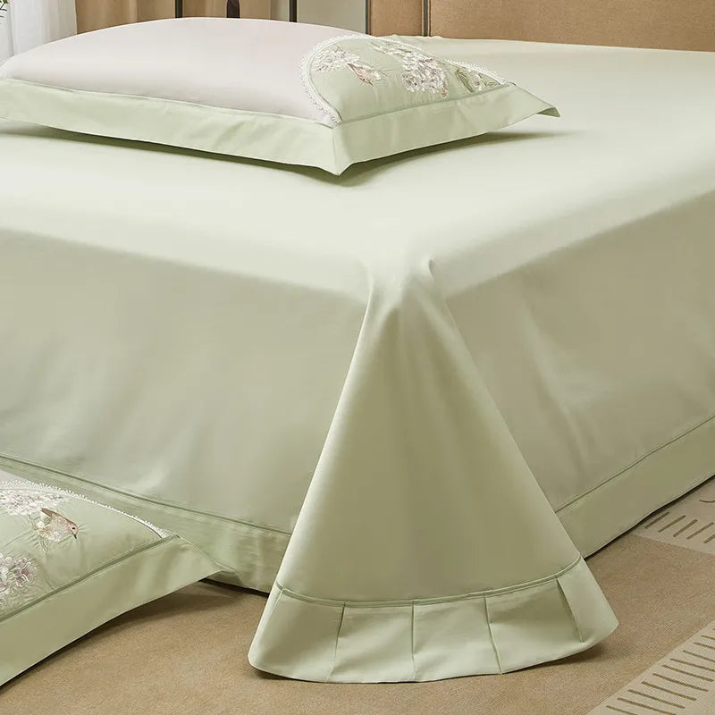 luxury sheets  Egyptian Cotton Embroidered Patchwork Bedding Set - Lilac