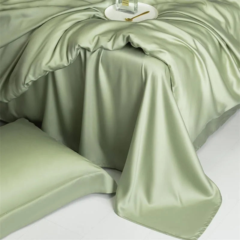 luxury sheets Solid Color 600TC Eucalyptus Lyocell Bedding Set - Green