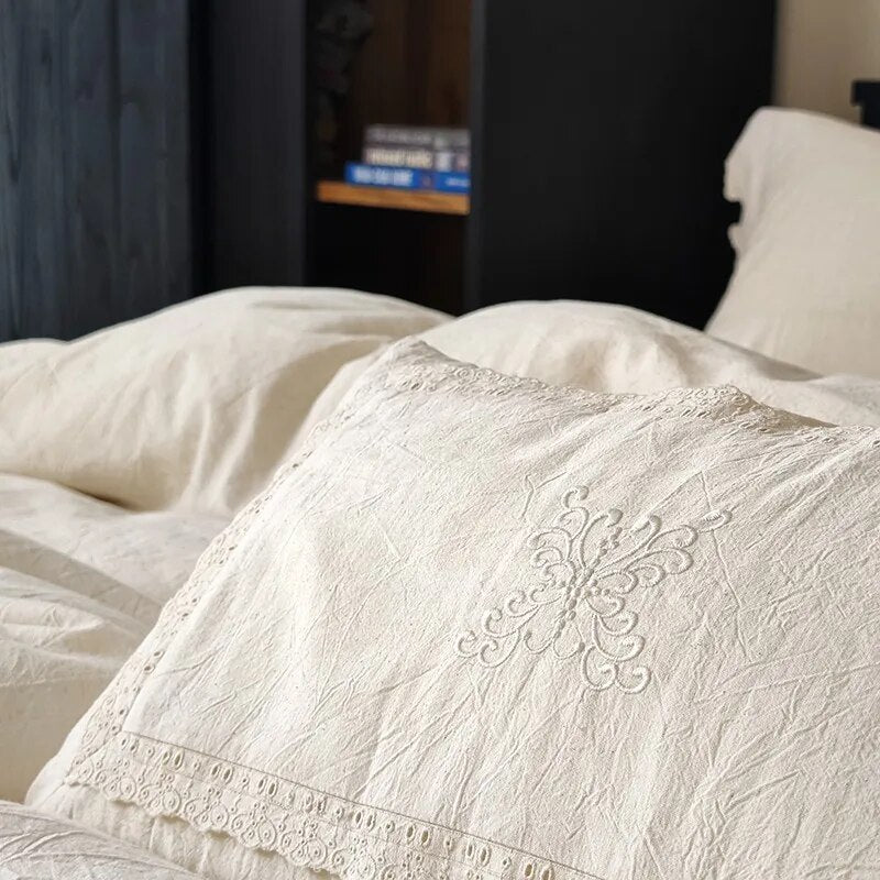 premium bed linen 600TC Linen Blend Bedding Set – Vintage Chic Style