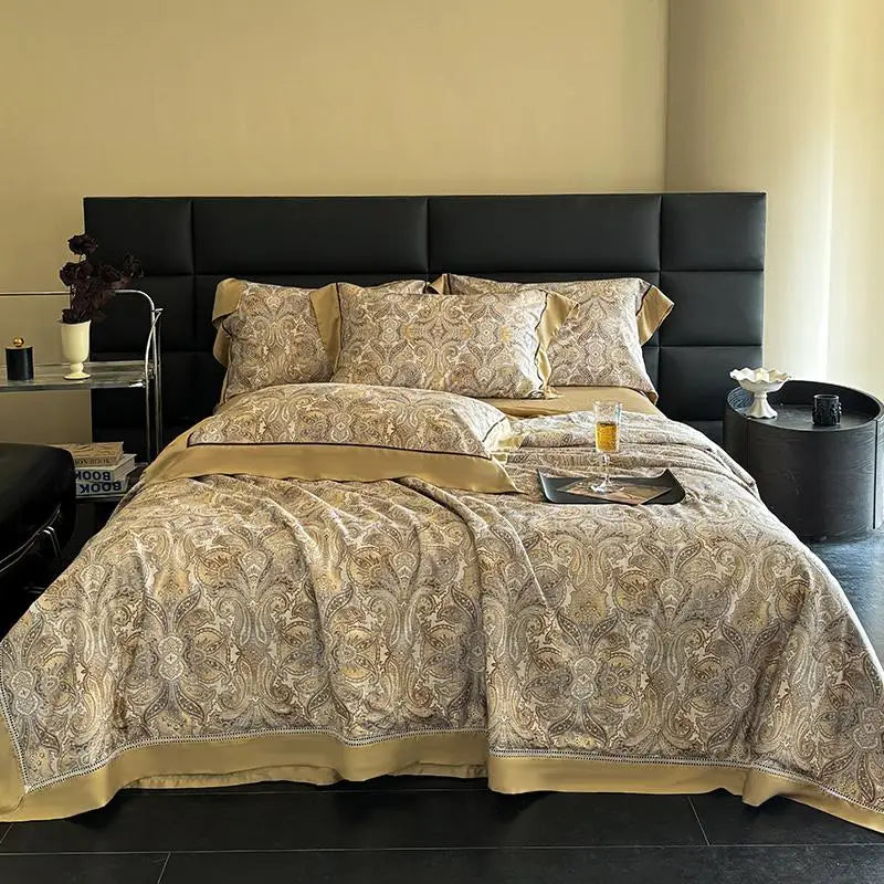 premium bed linen Breathable & Soft 600TC Eucalyptus Lyocell Bedding Set - Gold
