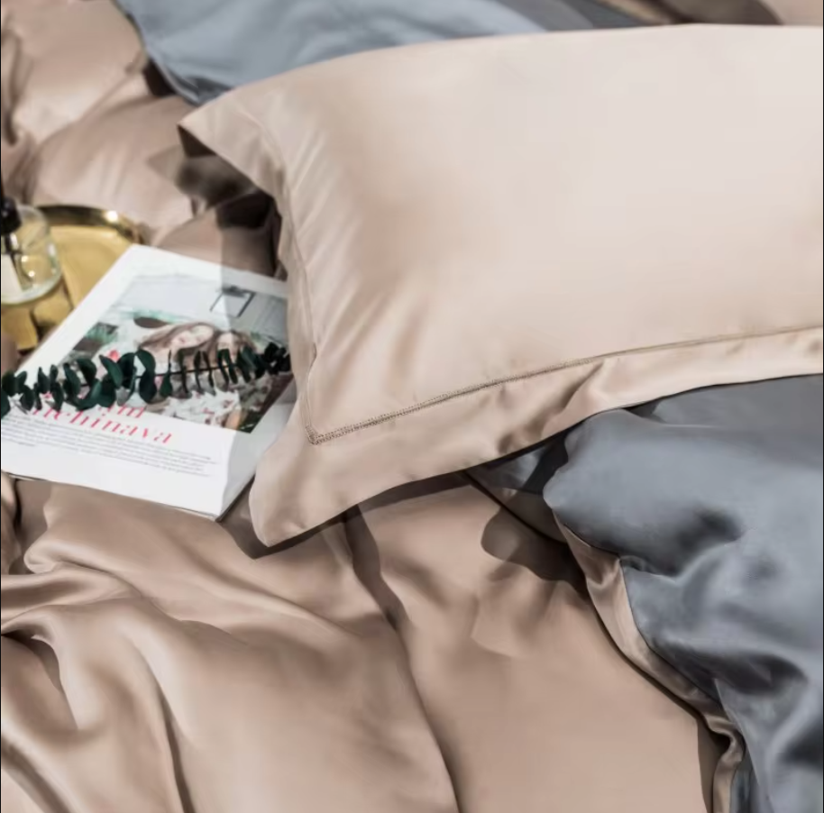 premium bed sheets Solid Color 100% Bamboo Fiber Bedding Set - Beige