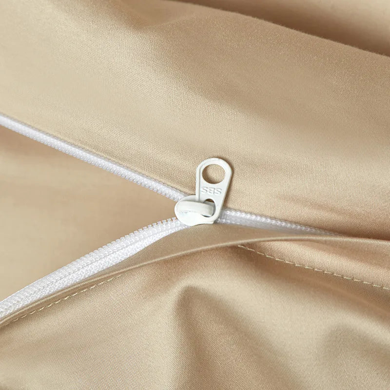 premium sheets Egyptian Cotton Embroidered Patchwork Bedding Set - Beige