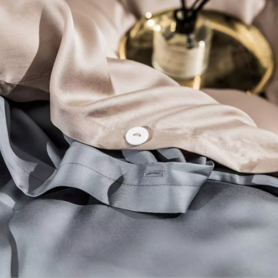 silk bed sheets Solid Color 100% Bamboo Fiber Bedding Set - Beige